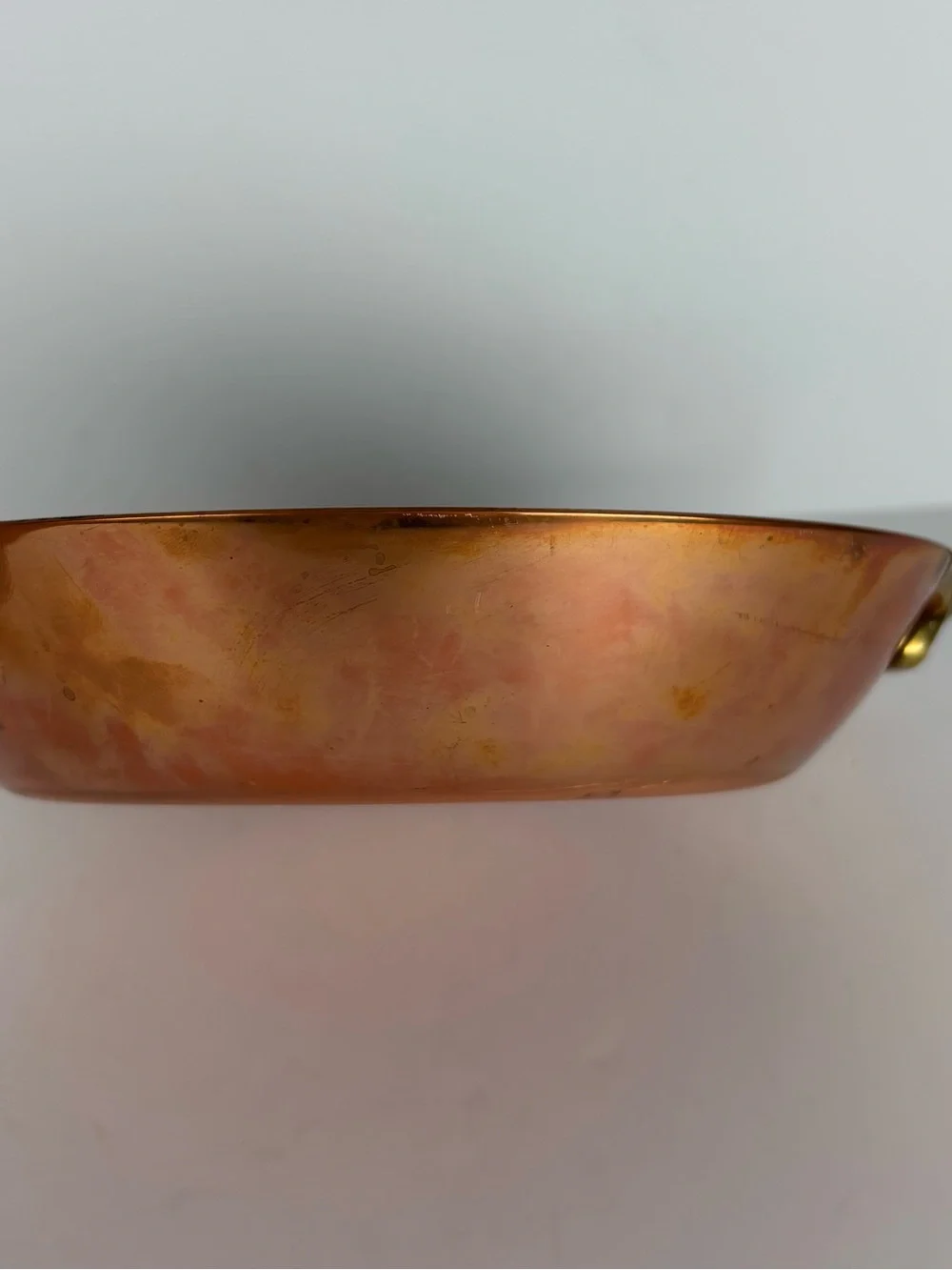 Vintage Paul Revere 1801 Signature Copper 8.5 inch Au Gratin Pan Brass Handles